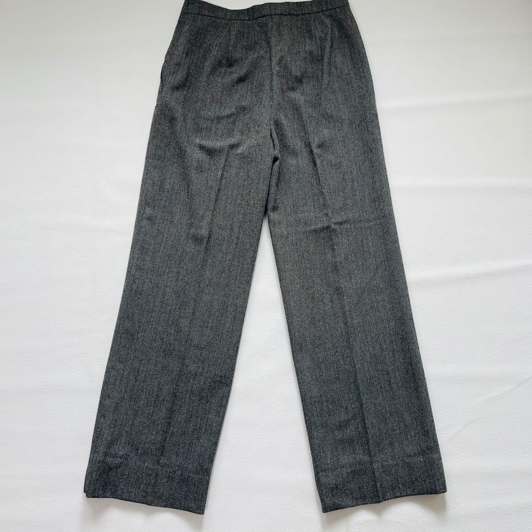 MARA MARA グレー ワイド パンツスーツ シルク混 ベルテット