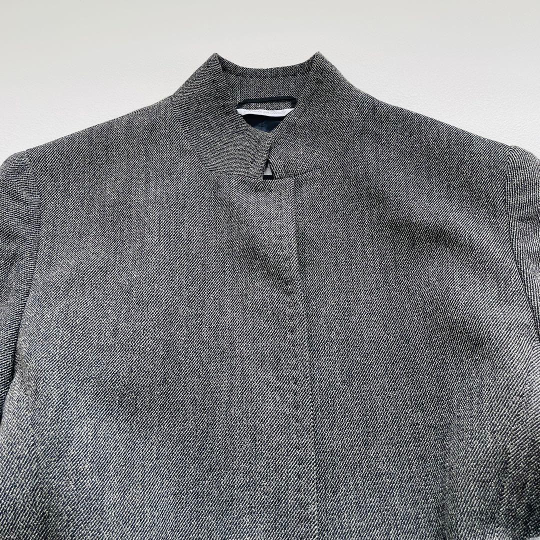 MARA MARA グレー ワイド パンツスーツ シルク混 ベルテット