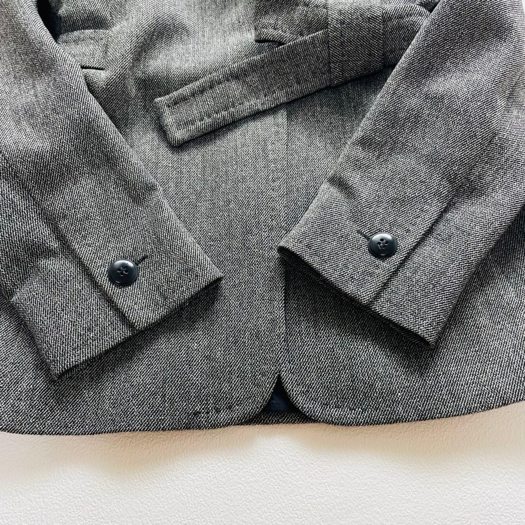 MARA MARA グレー ワイド パンツスーツ シルク混 ベルテット