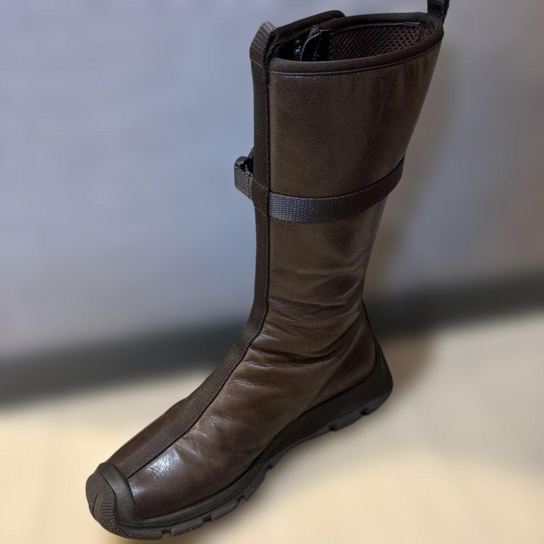 美品　miumiu ブラウンレザーブーツ ジッパー付き　36