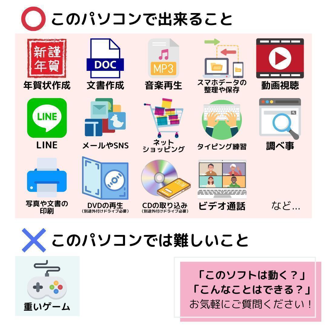 Windows11ノートパソコン✨オフィス付き✨NEC　爆速SSD　Wi-Fi