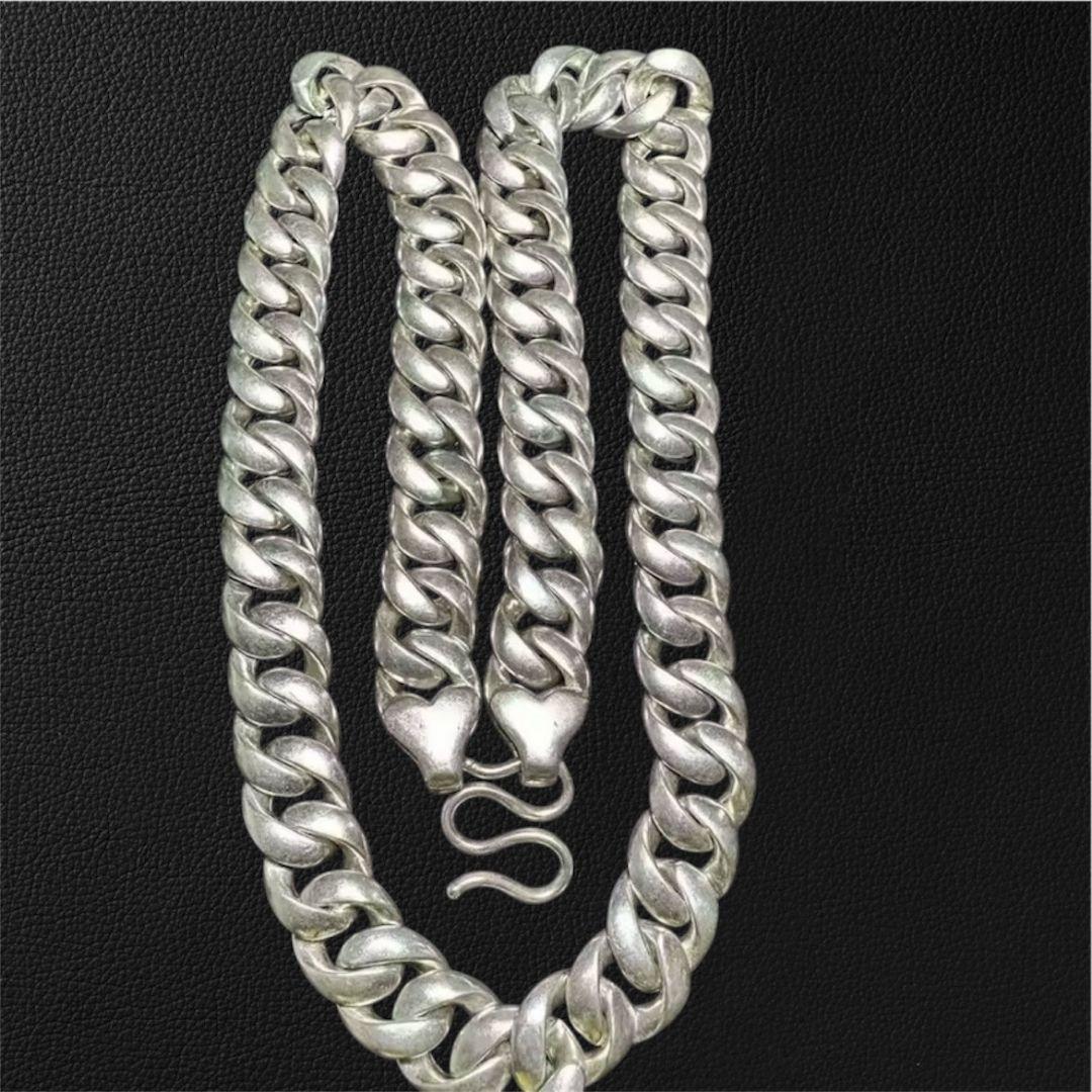 シルバー925刻印 ネックレス ヴィンテージ 重量感 喜平 ウォレットチェーン