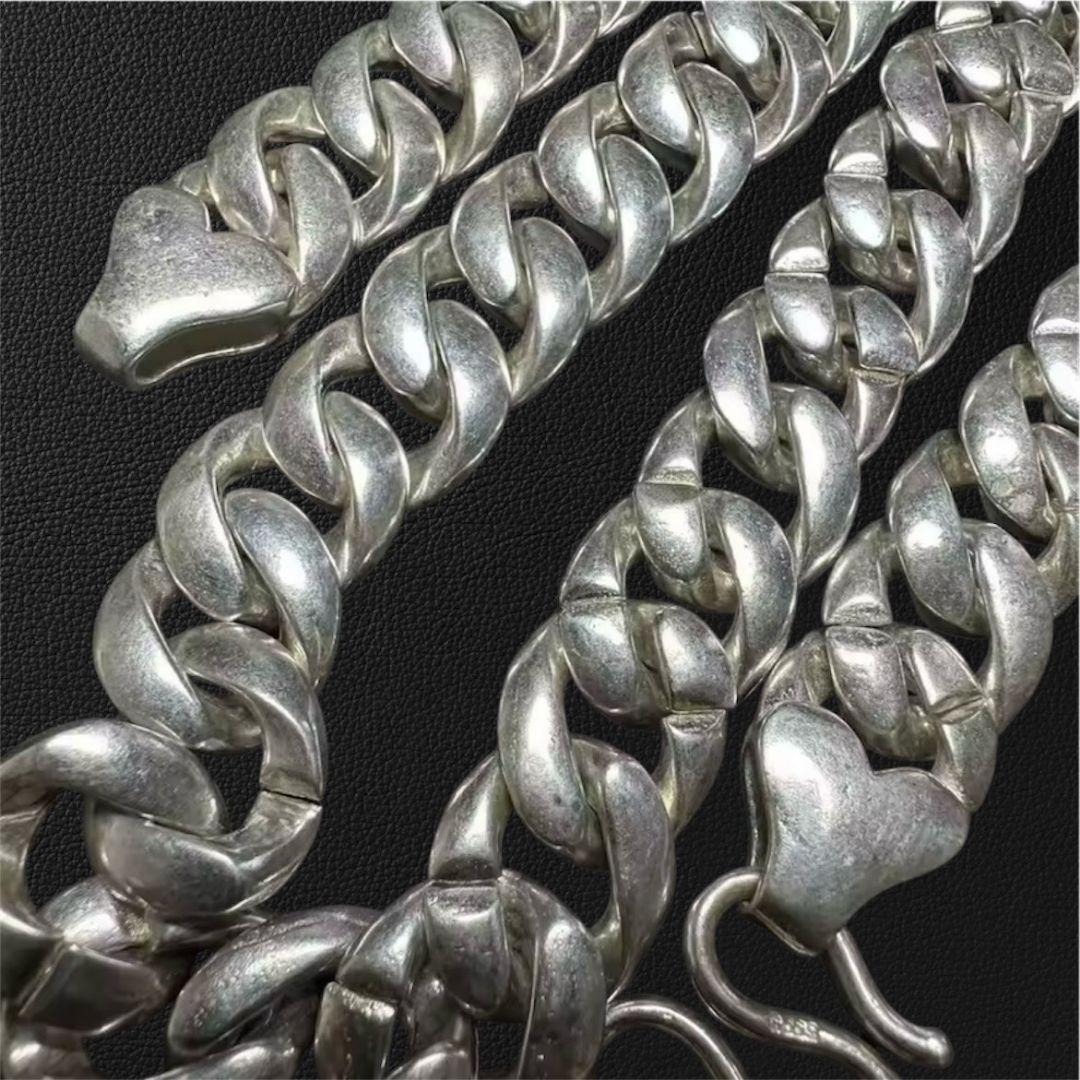 シルバー925刻印 ネックレス ヴィンテージ 重量感 喜平 ウォレットチェーン