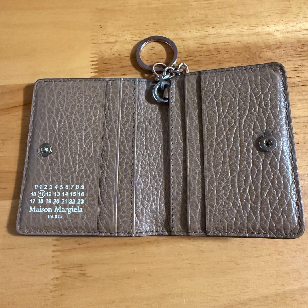 メゾンマルジェラ キーリング カードケース ウォレット グレージュ レザー