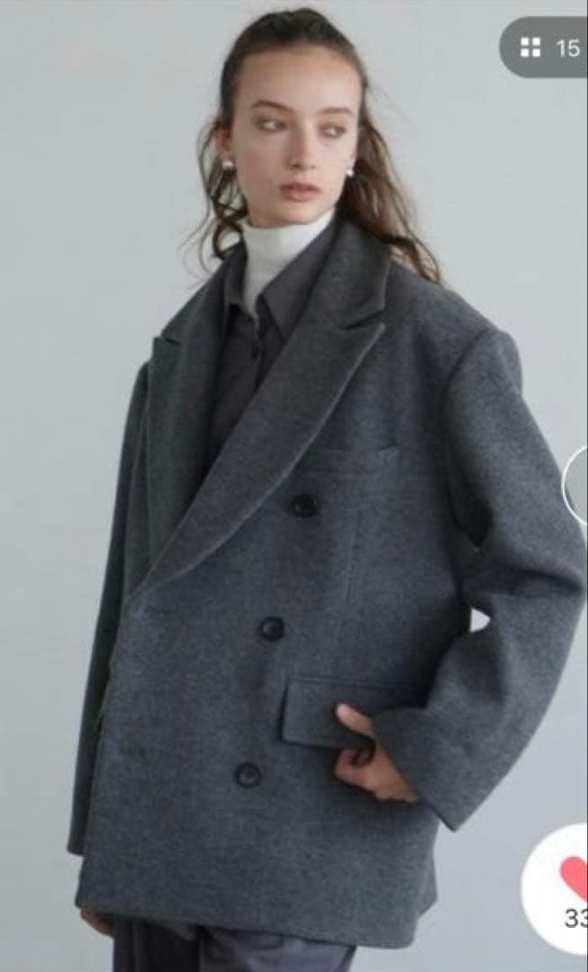 クラネ　OVER SHOULDER PEAKED LAPEL COAT 2