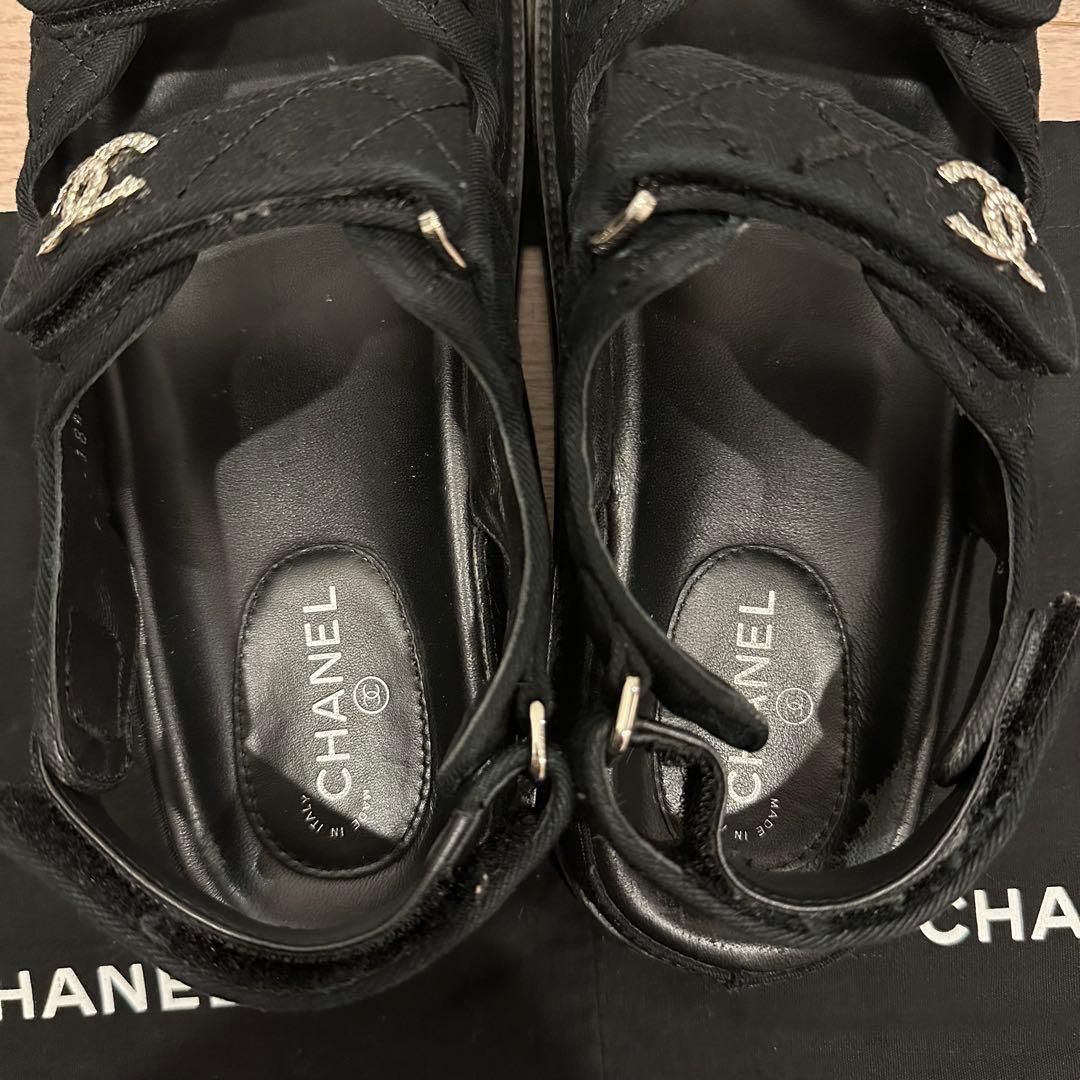 【あんしん鑑定付】 CHANEL フットベッドサンダル マトラッセ