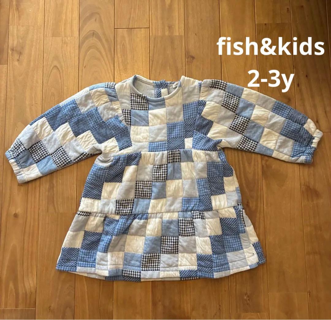 fish&kids パッチワークワンピース【2-3y】
