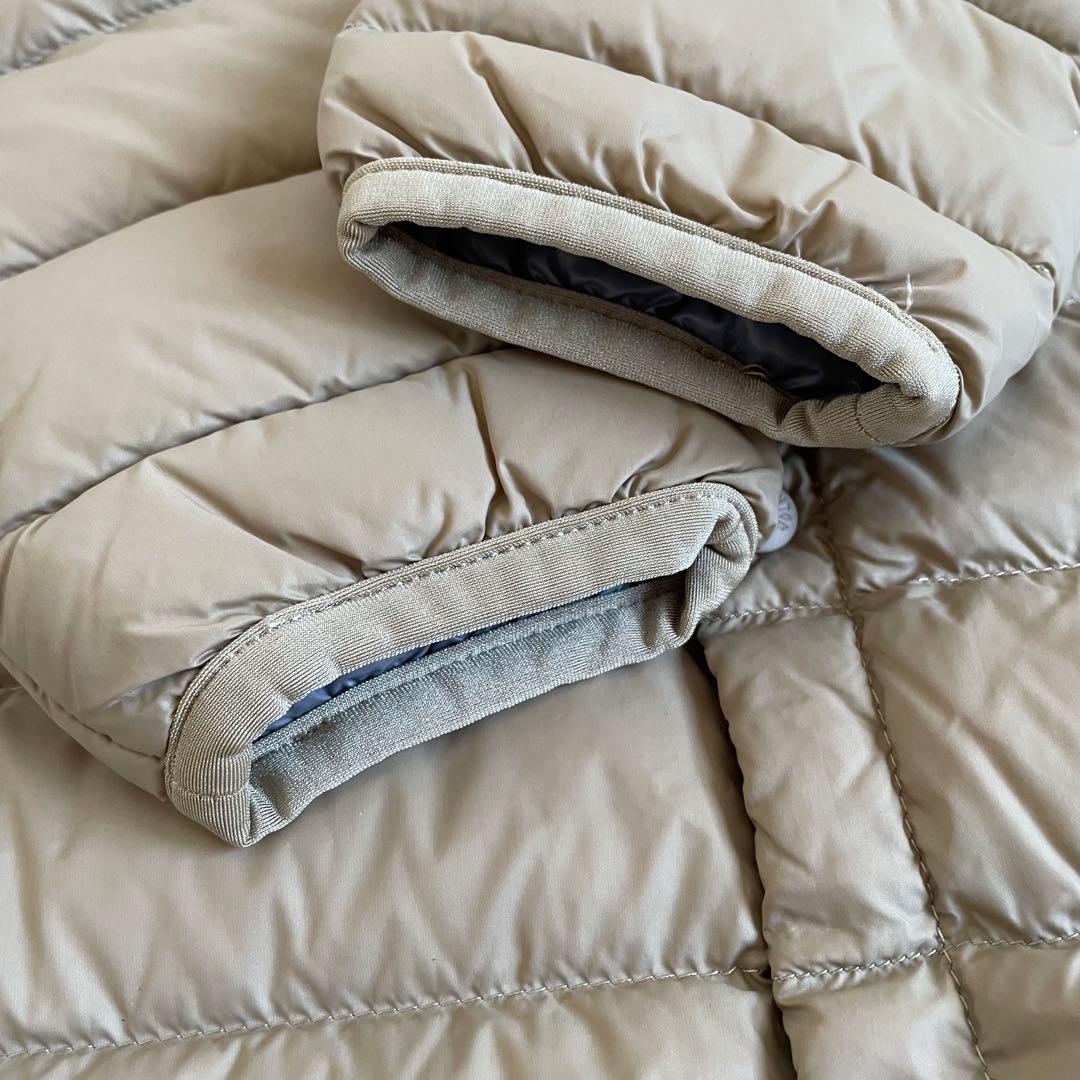 美品 ダントン ノーカラー インナー ダウン コート 34 ベージュ レディース