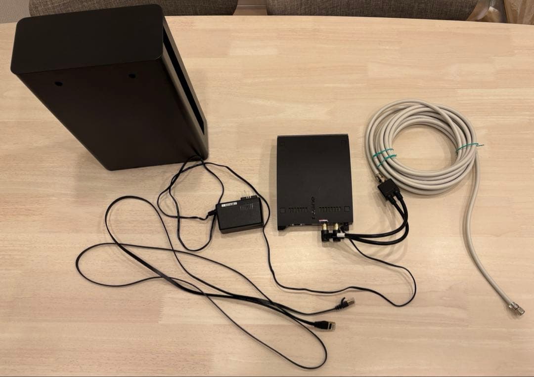 Buffalo nasne 2TB ブラック LAN 分岐 山崎実業ケースセット