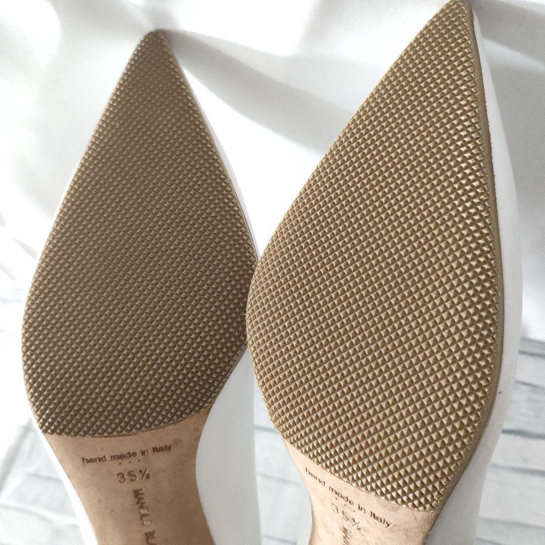 保存袋付き✨マノロブラニク　BB　レザーパンプス　白　ポインテッドトゥ　35.5