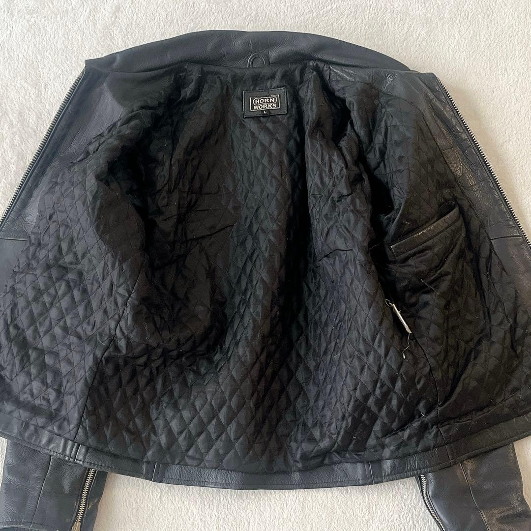 HORN WORKS シングルライダースジャケット レザー 本革 黒 サイズL