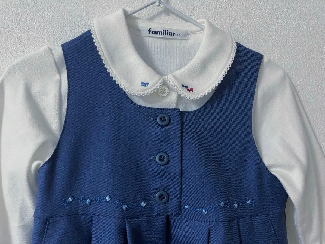 ファミリア　familiar お受験　アンサンブル　ワンピース　ネイビー