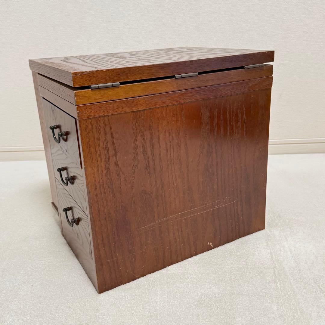 折りたたみ　文机　書斎机　座卓　レトロ　アンティーク　引き出し付