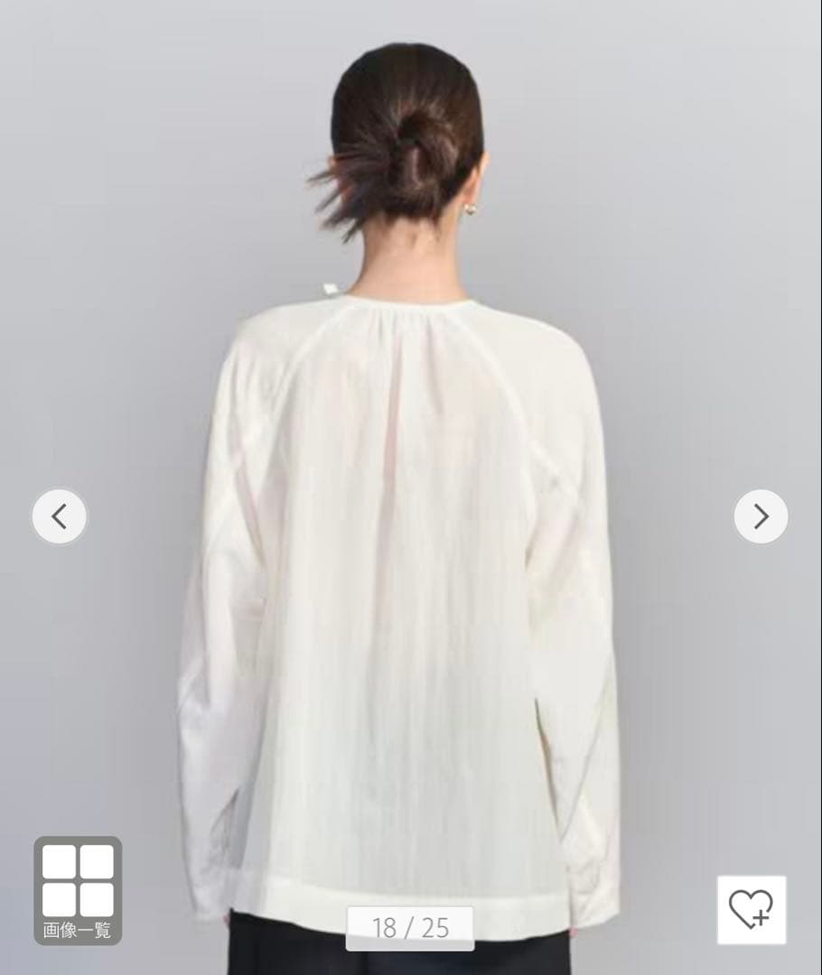 キュプラ リボンタイノーカラーブラウス