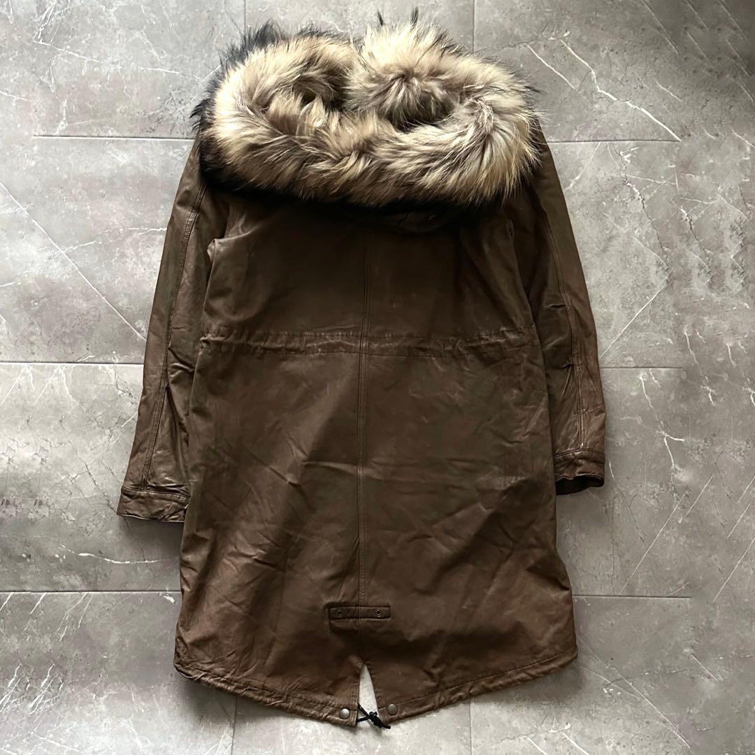 sisii ウォッシャブルレザー モッズコート サイズXXS ブラウン 日本製