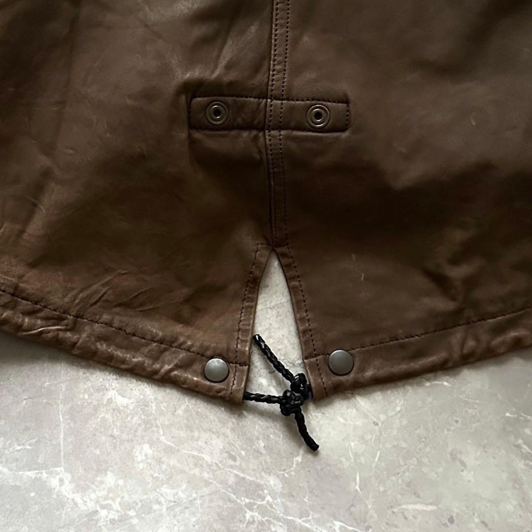 sisii ウォッシャブルレザー モッズコート サイズXXS ブラウン 日本製