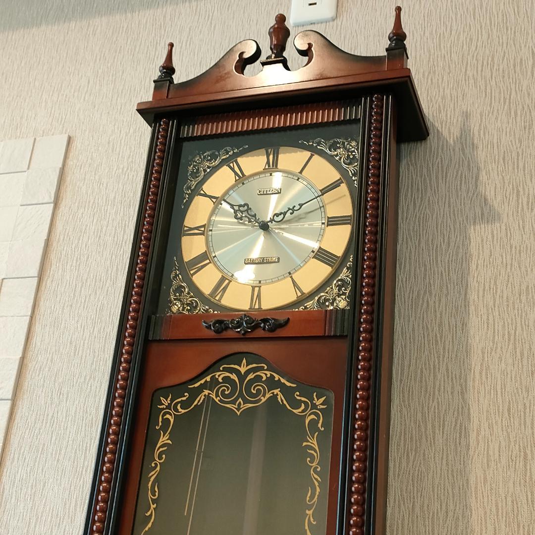 ビンテージCITIZEN　振り子時計　掛時計　柱時計　クラシック S5