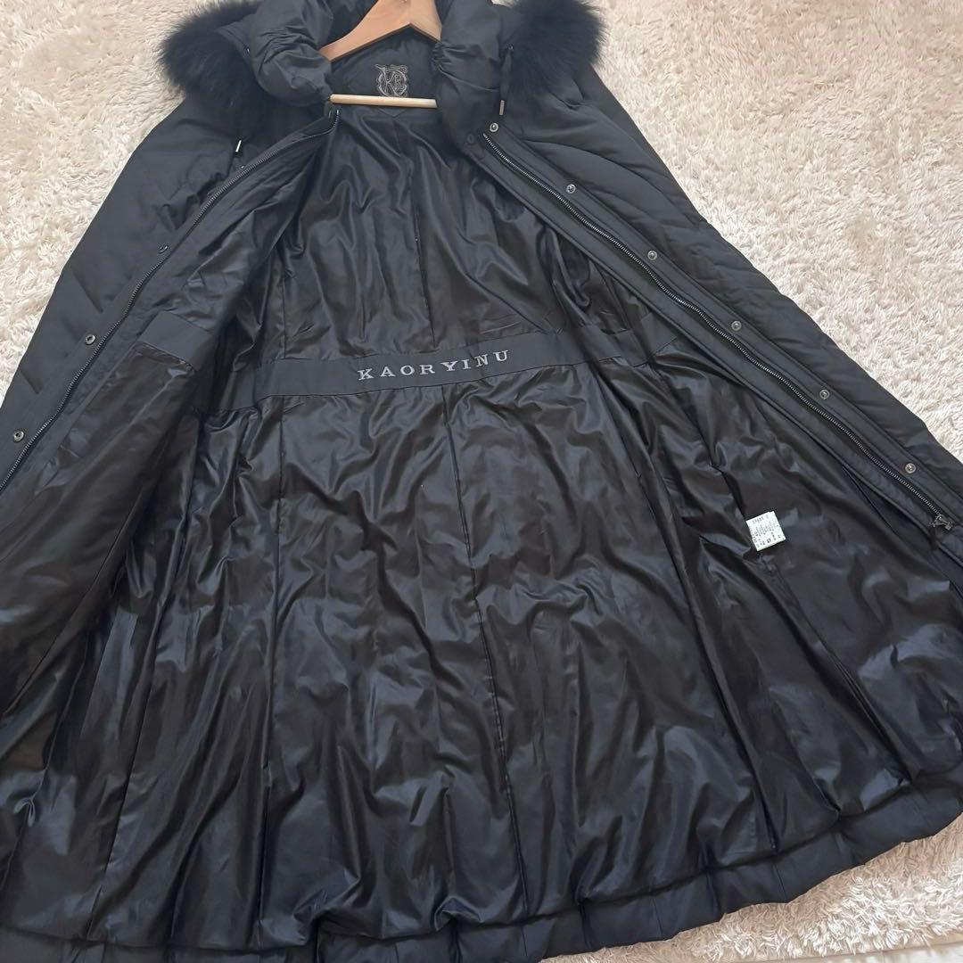 新品同様✨ カオリーヌ ロングダウンコート 高級 フォックスファー フード L