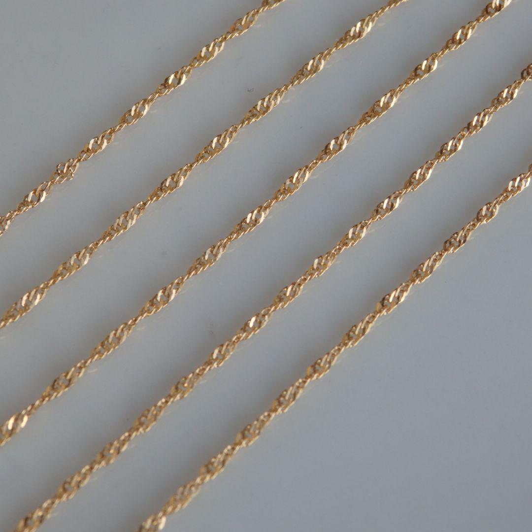 たかぼーい　k18ネックレス スクリューチェーン 1.3㎜幅