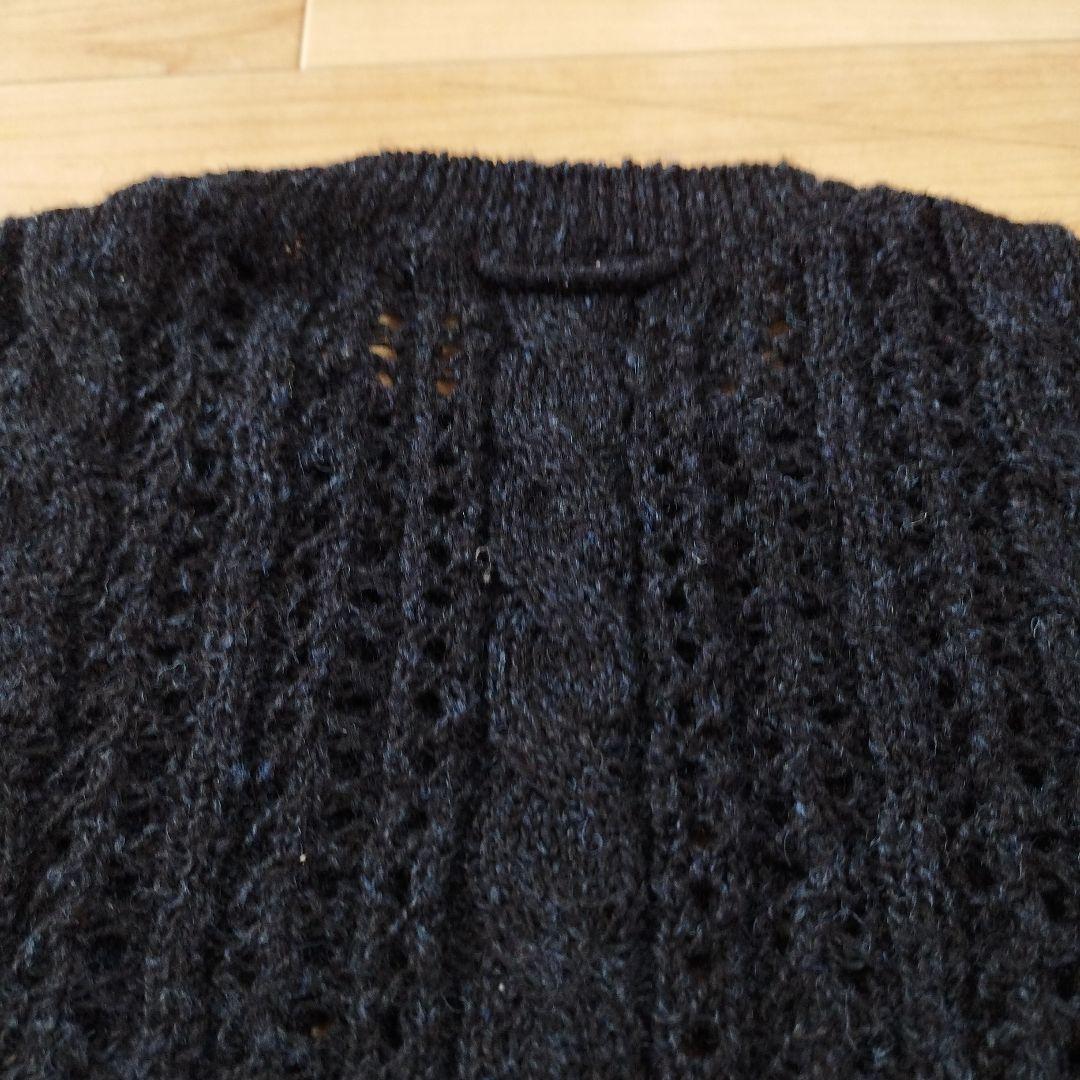 【121】45R シェットランドケーブル　鍵編み　セーター