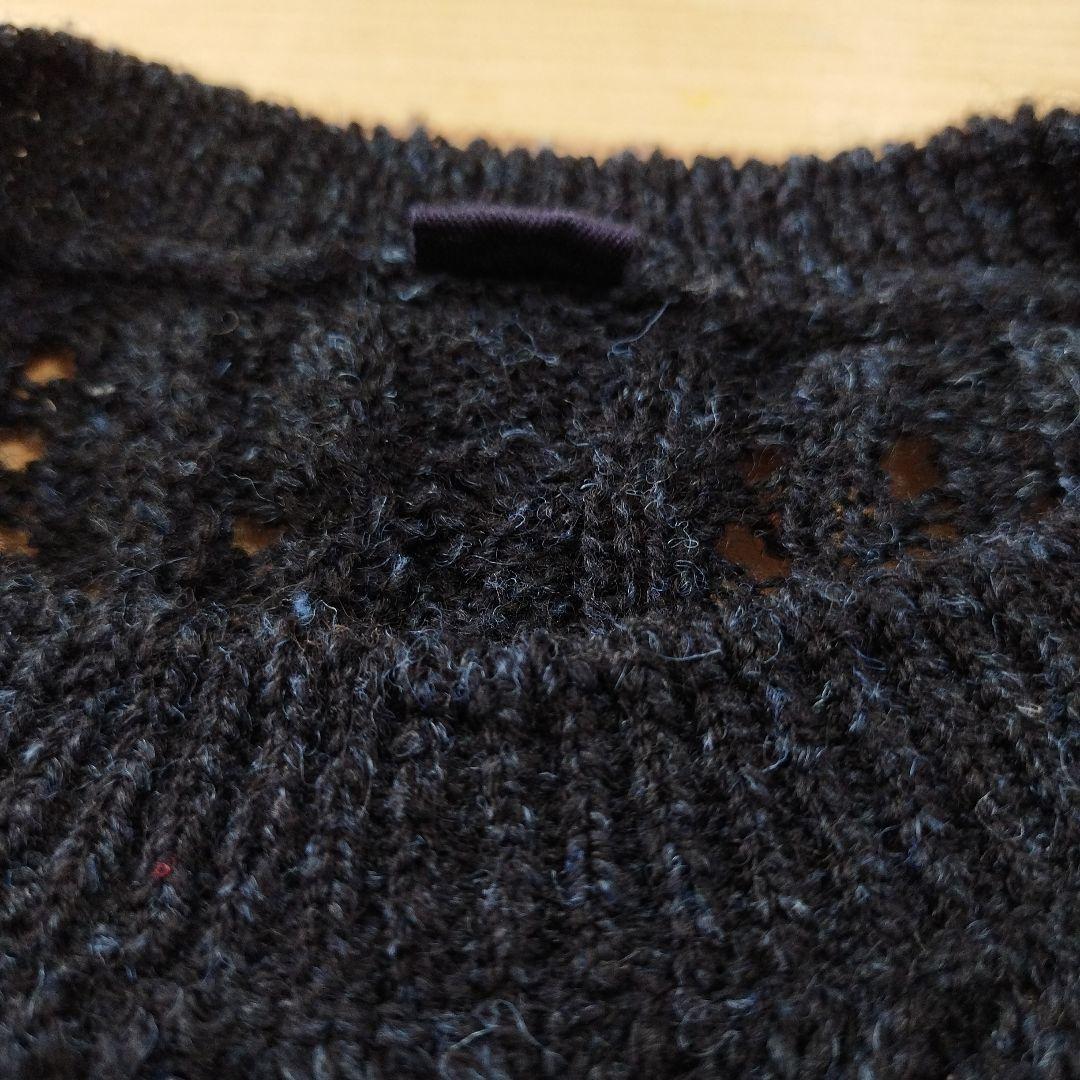 【121】45R シェットランドケーブル　鍵編み　セーター