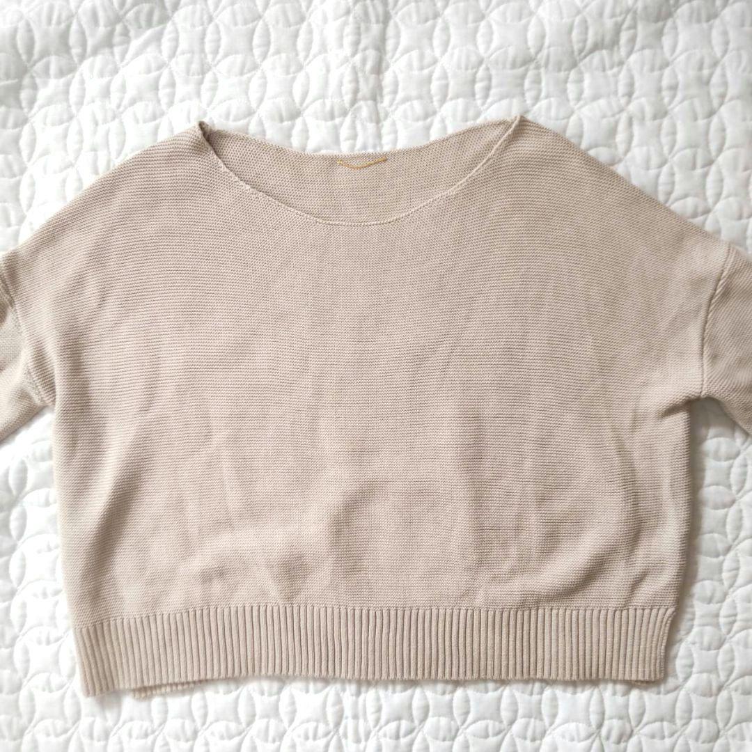 美品✨アパルトモン ドゥーズィエムクラス コットン ニットプルオーバー ベージュ