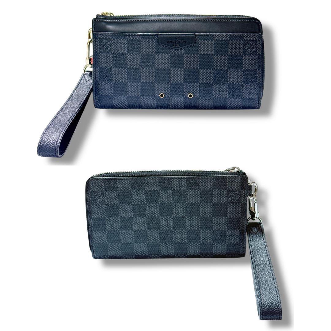 【超美品】ルイヴィトン ジッピードラゴンヌ ダミエ グラフィット 長財布