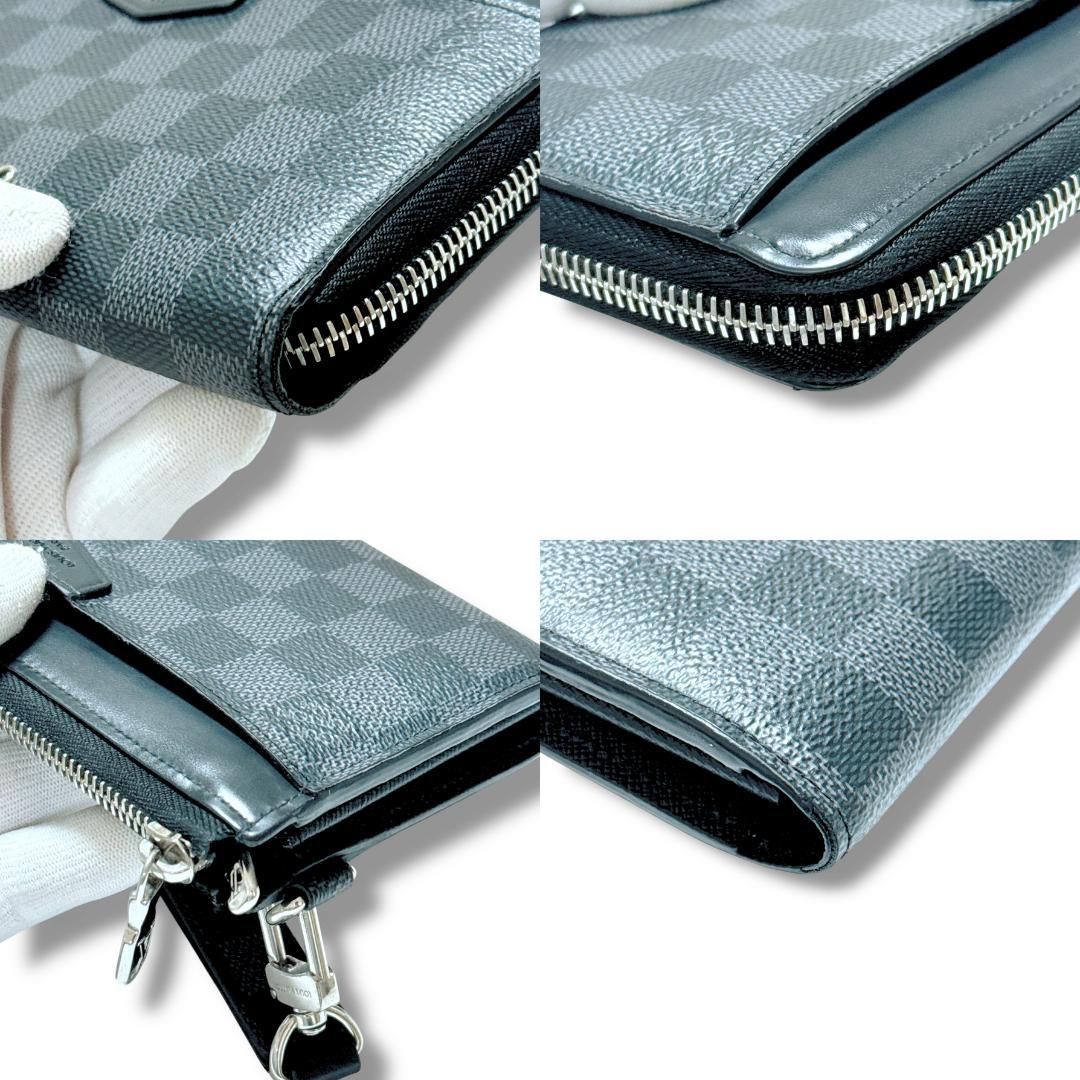 【超美品】ルイヴィトン ジッピードラゴンヌ ダミエ グラフィット 長財布