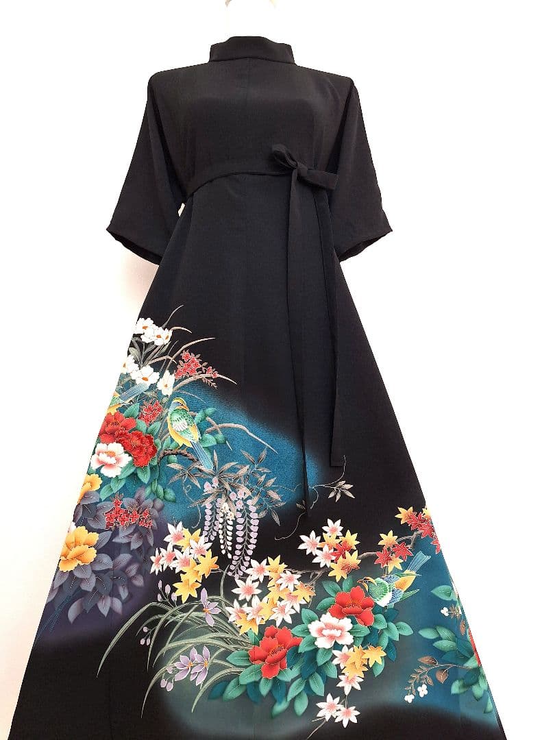 着物リメイクワンピース3690