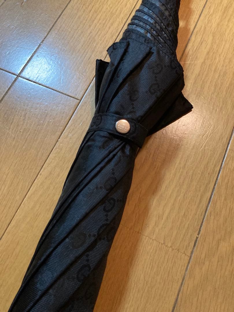 グッチ 傘 黒 GUCCI GG柄　総柄　モノグラム　長傘　アンブレラ　ブラック