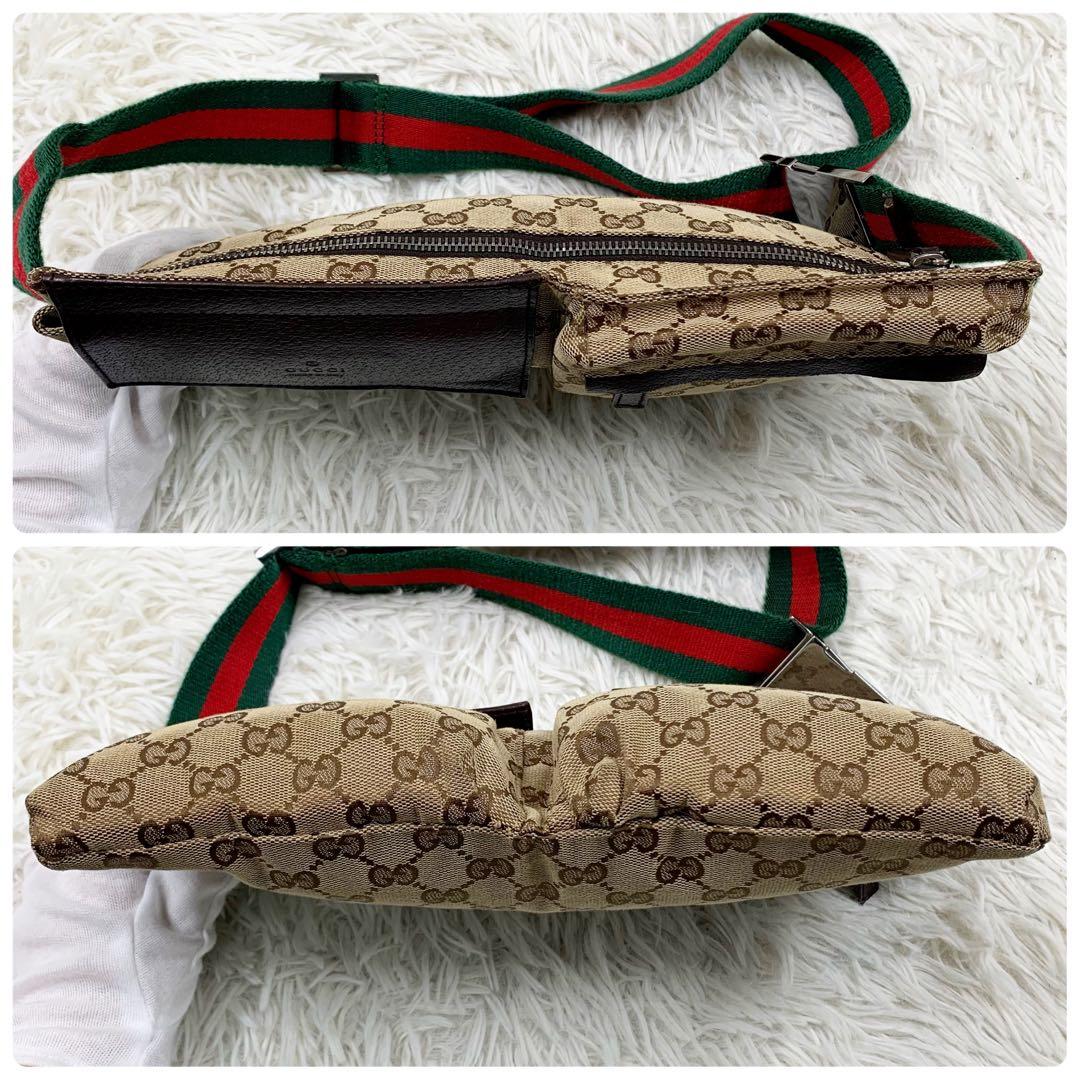 【✨極美品✨】グッチ ウエストポーチ シェリーライン GGキャンバス ベージュ
