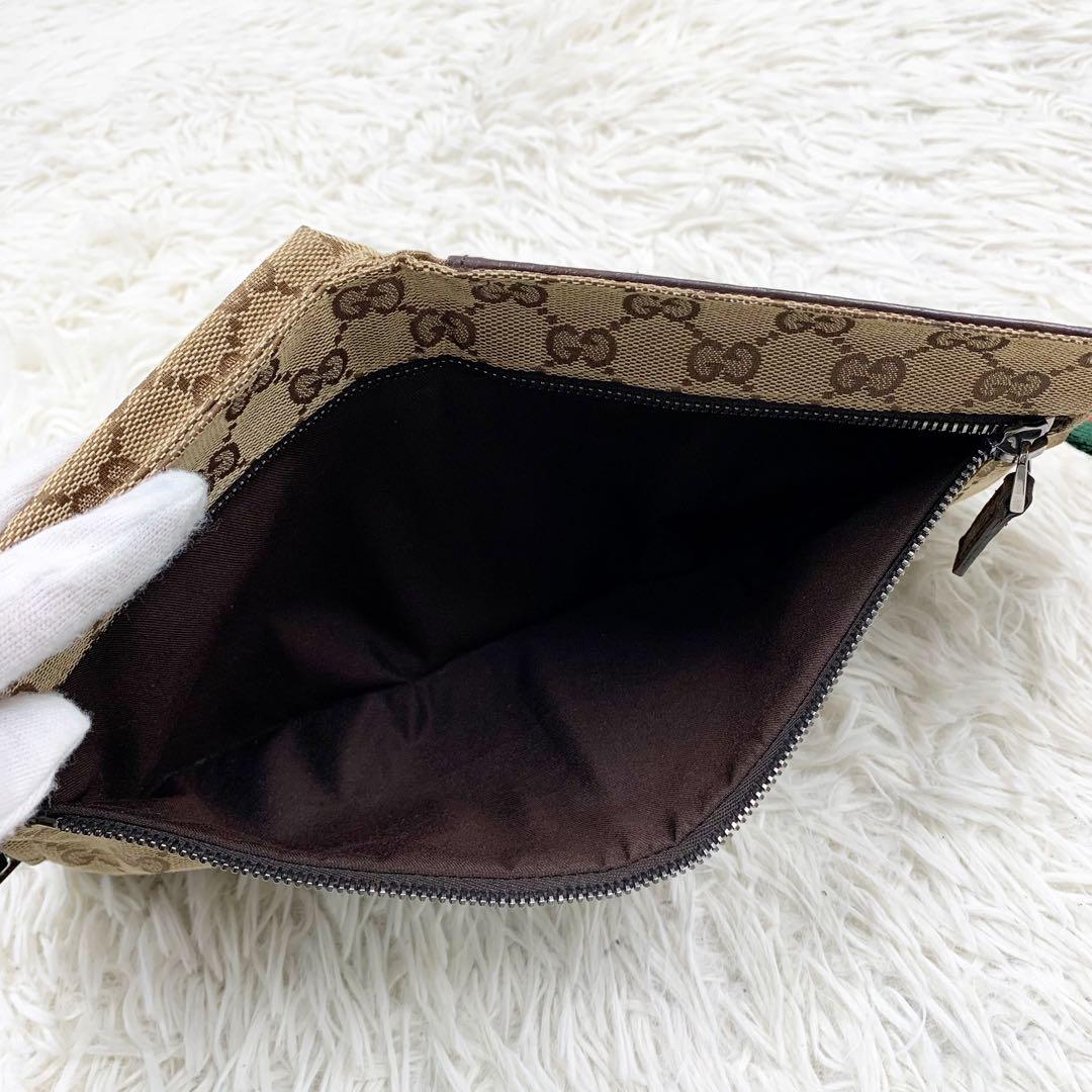 【✨極美品✨】グッチ ウエストポーチ シェリーライン GGキャンバス ベージュ
