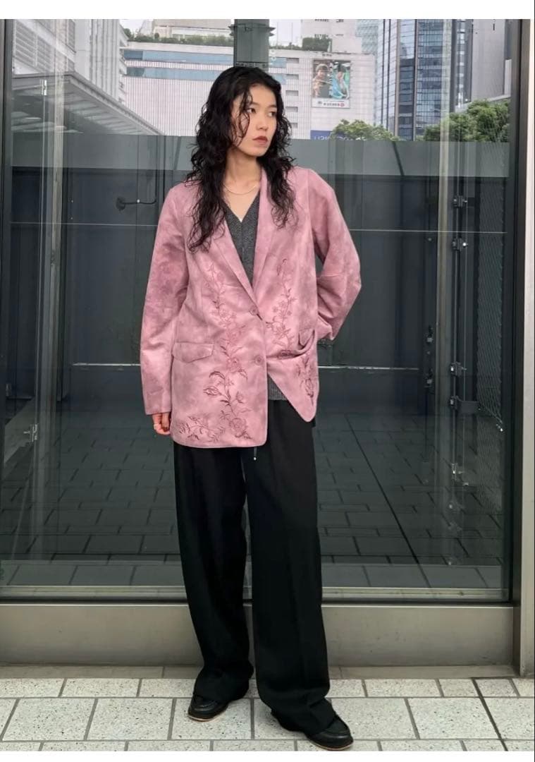 SYNTHETIC SUEDE EMBROIDERY JACKET（M）