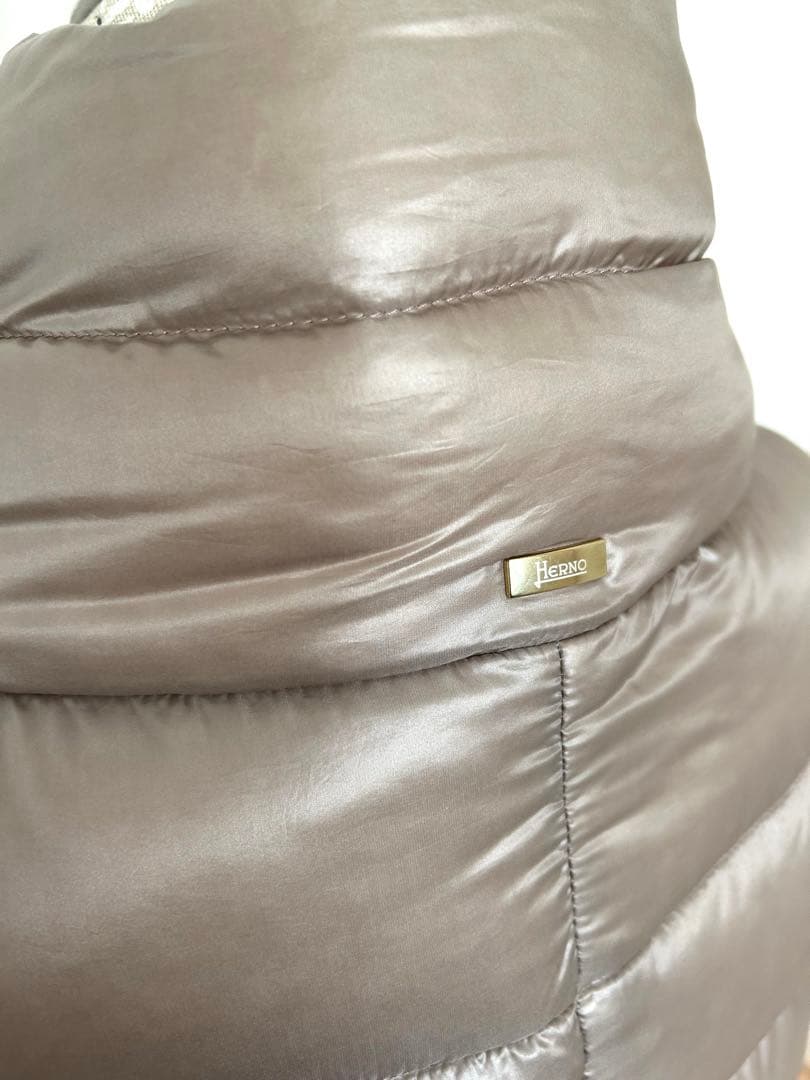 HERNO ヘルノ　ロングダウンジャケット　グレージュ　42サイズ レディースL