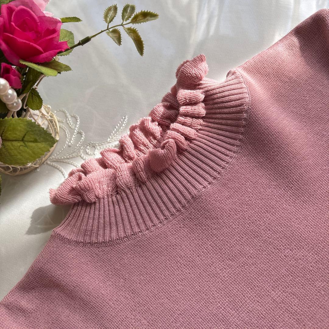 エムズグレイシー　襟元フリルデザインニット 38