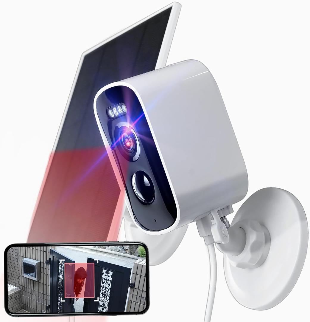 穴あけ不要 強力マグネット ソーラーパネル 日本企画 防犯カメラ 屋外 玄関