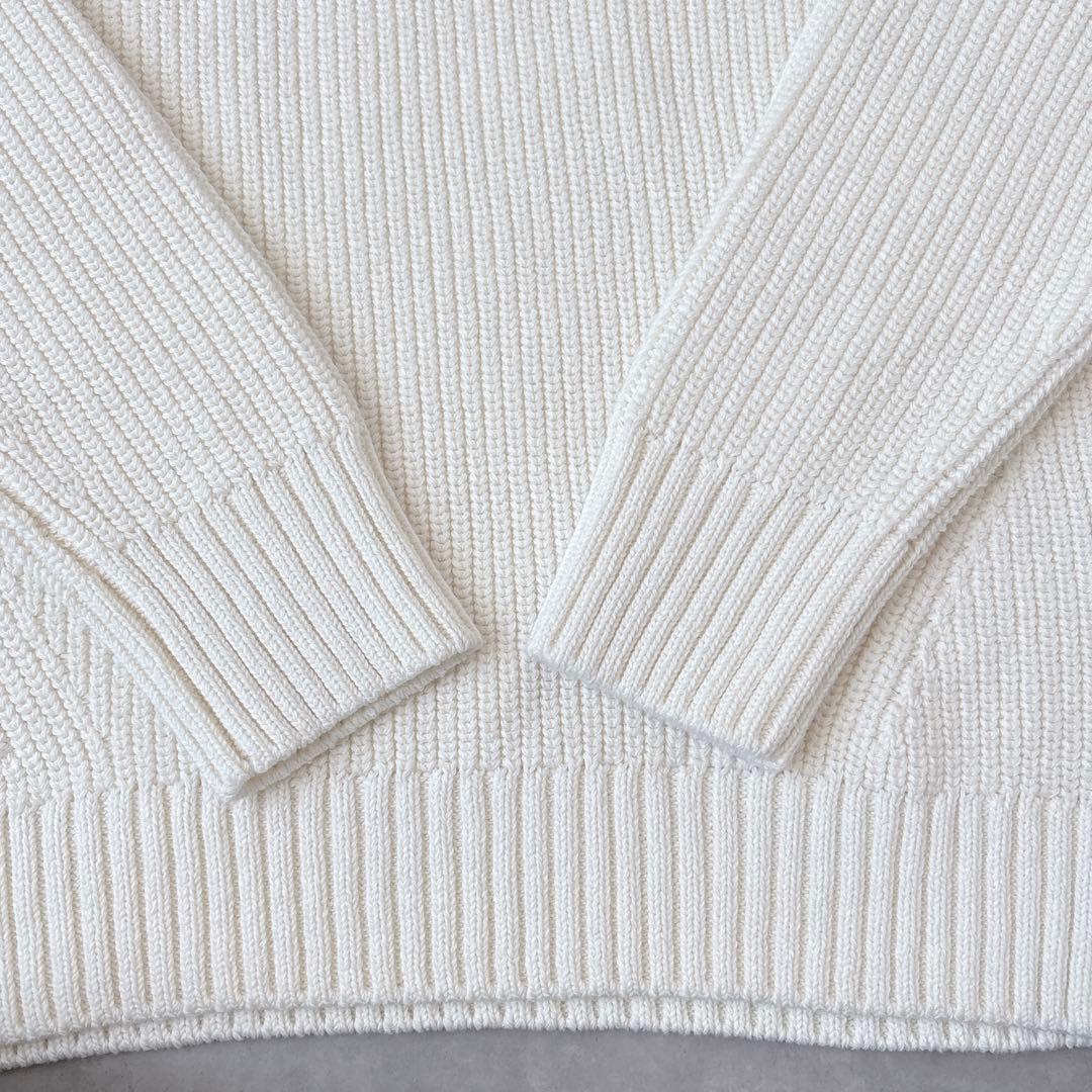 エブール ebure タートルネック コットン カシミヤ混 ニット 白