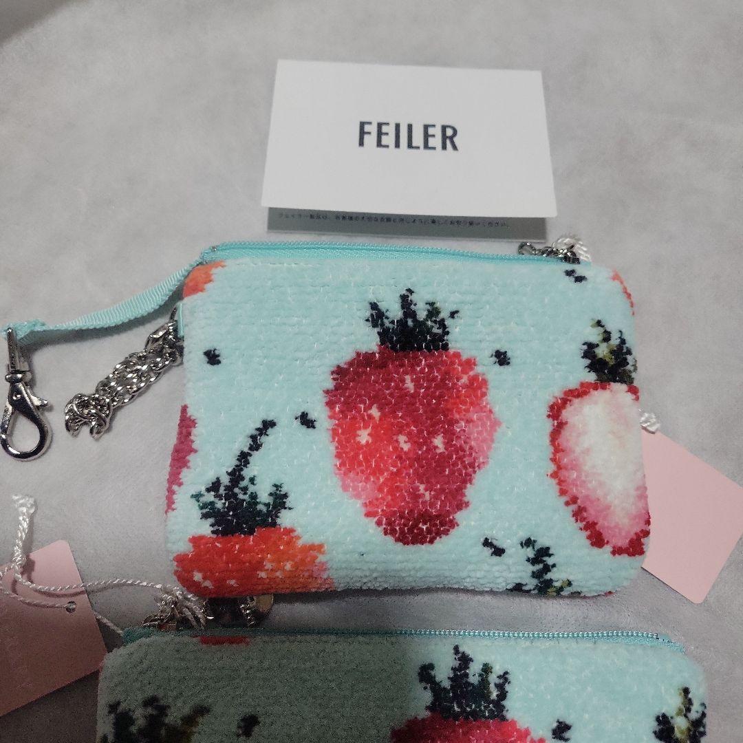 フェイラー ストロベリードット キー&カードポーチ 舟型 ポーチ S 2点セット