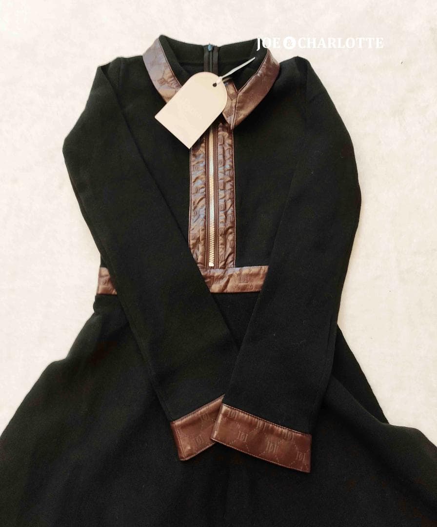 ダーリッチ darich ロゴレザーフレアミニワンピース BLK ブラック FL