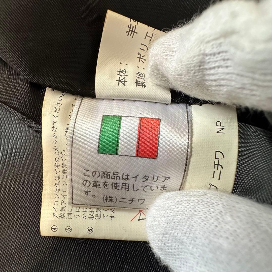 値下げ 大きい ウィンドアーマー イタリア 羊革 レザー ジャケット 裏地 ロゴ