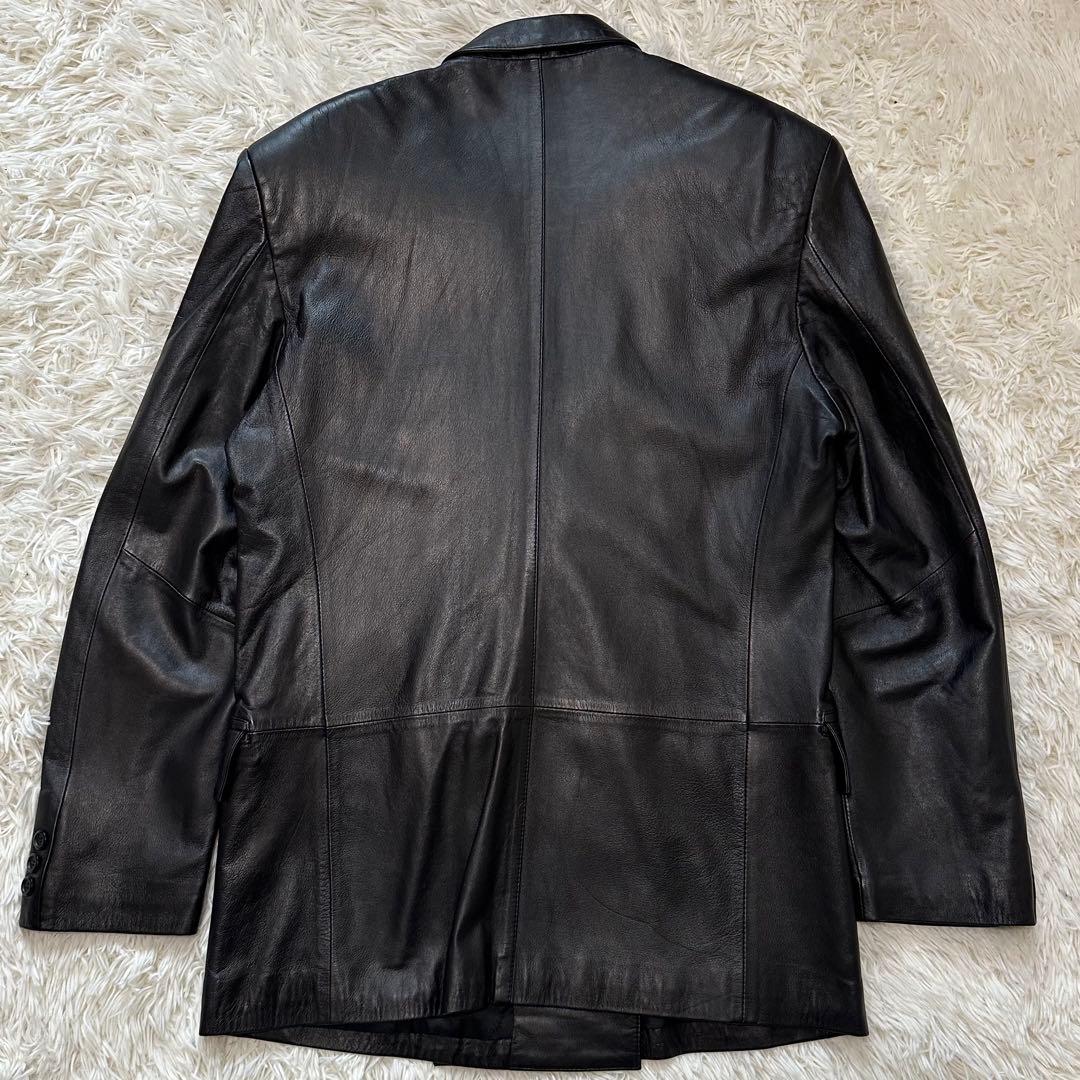 値下げ 大きい ウィンドアーマー イタリア 羊革 レザー ジャケット 裏地 ロゴ