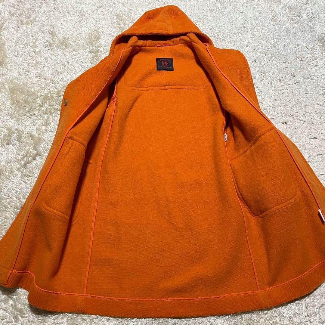 オールドイングランド ダッフルコート ヘリンボーン オレンジ L相当