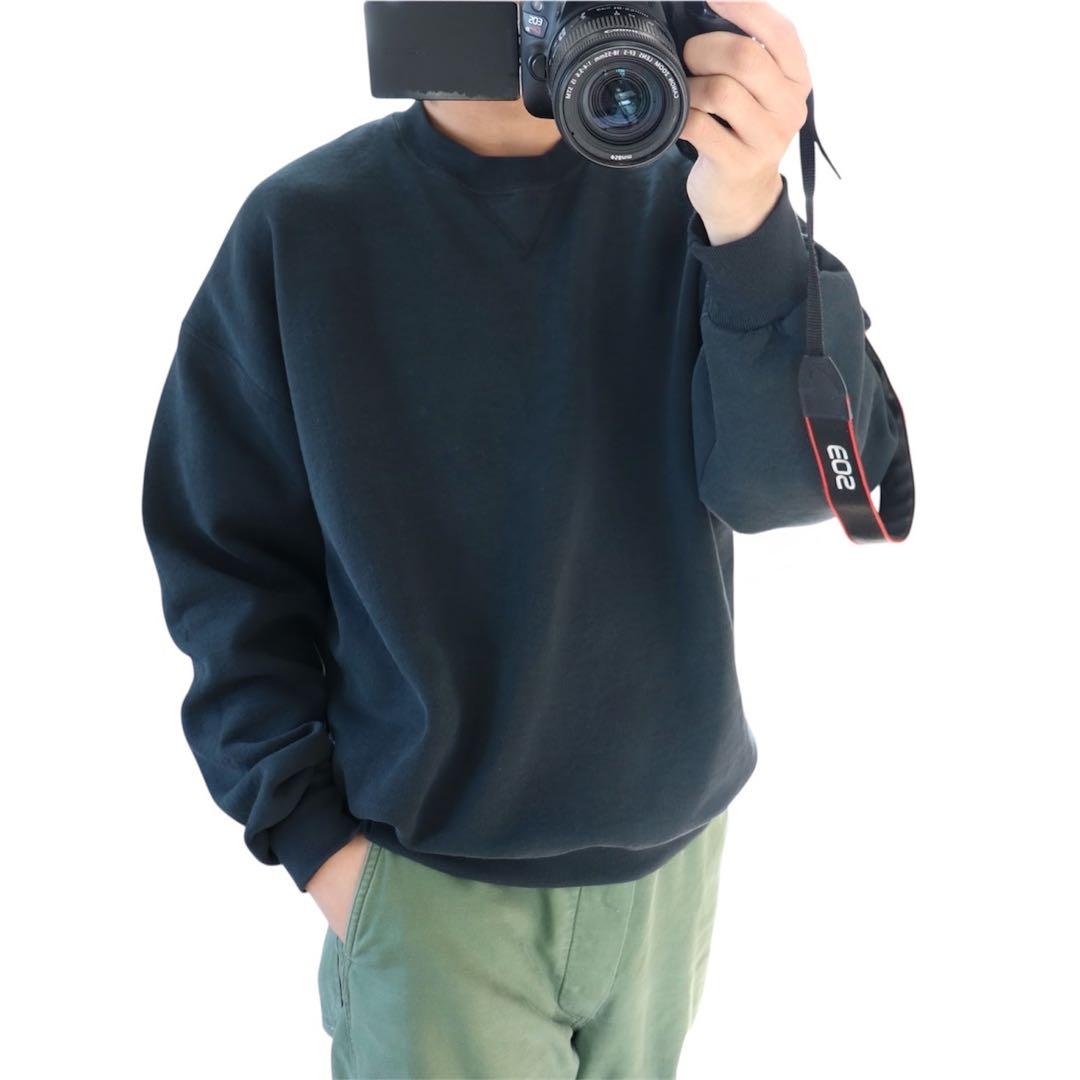 USA製 ブラック 90s Russell ラッセル スウェット 無地黒 XL