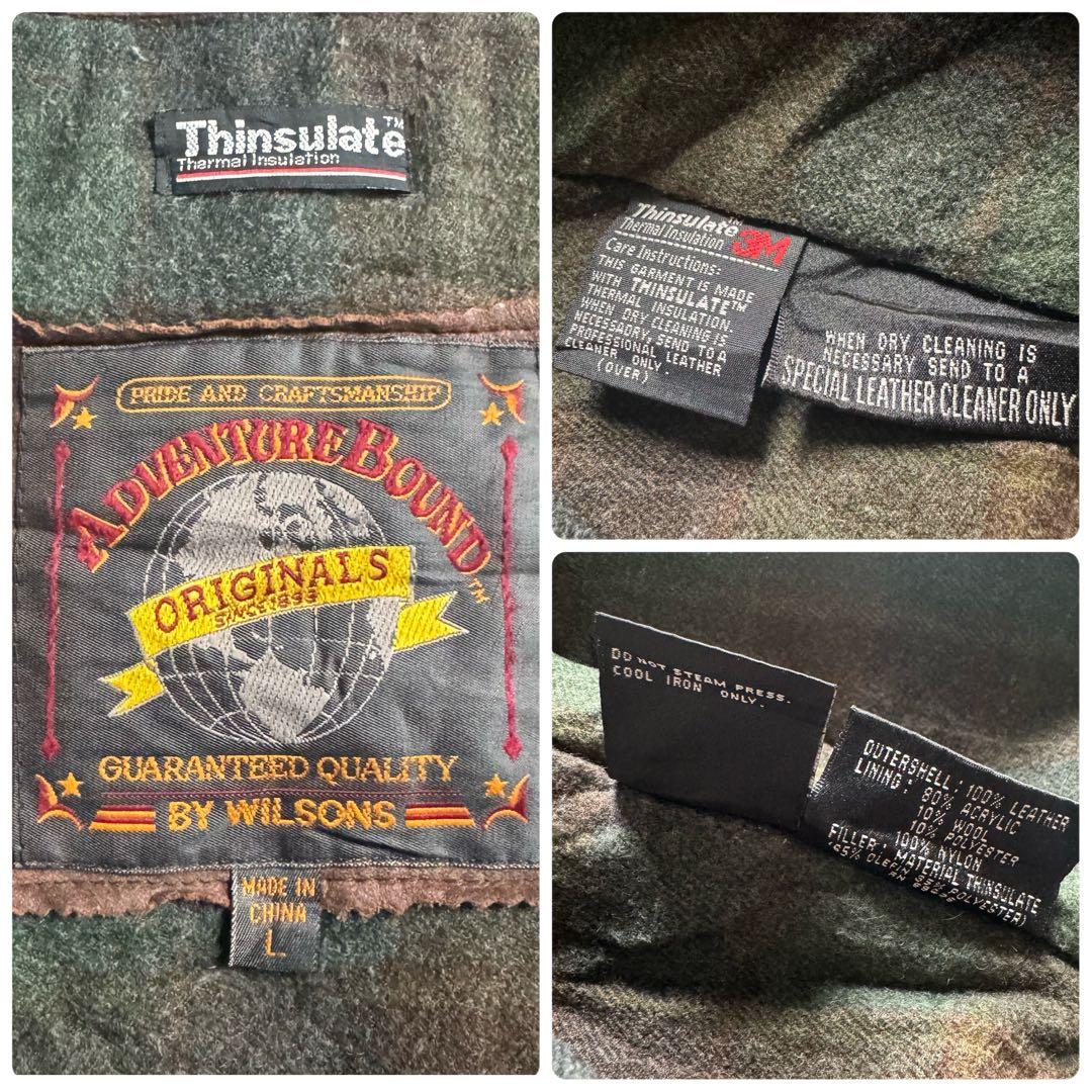 90s Wilsons レザージャケット 茶 シンサレート L〜XL フライト系