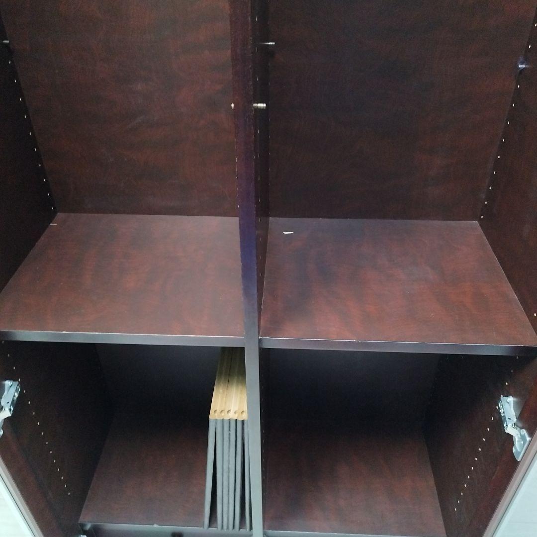 ダークブラウン本棚 ガラス扉付き 5段 書棚 飾棚