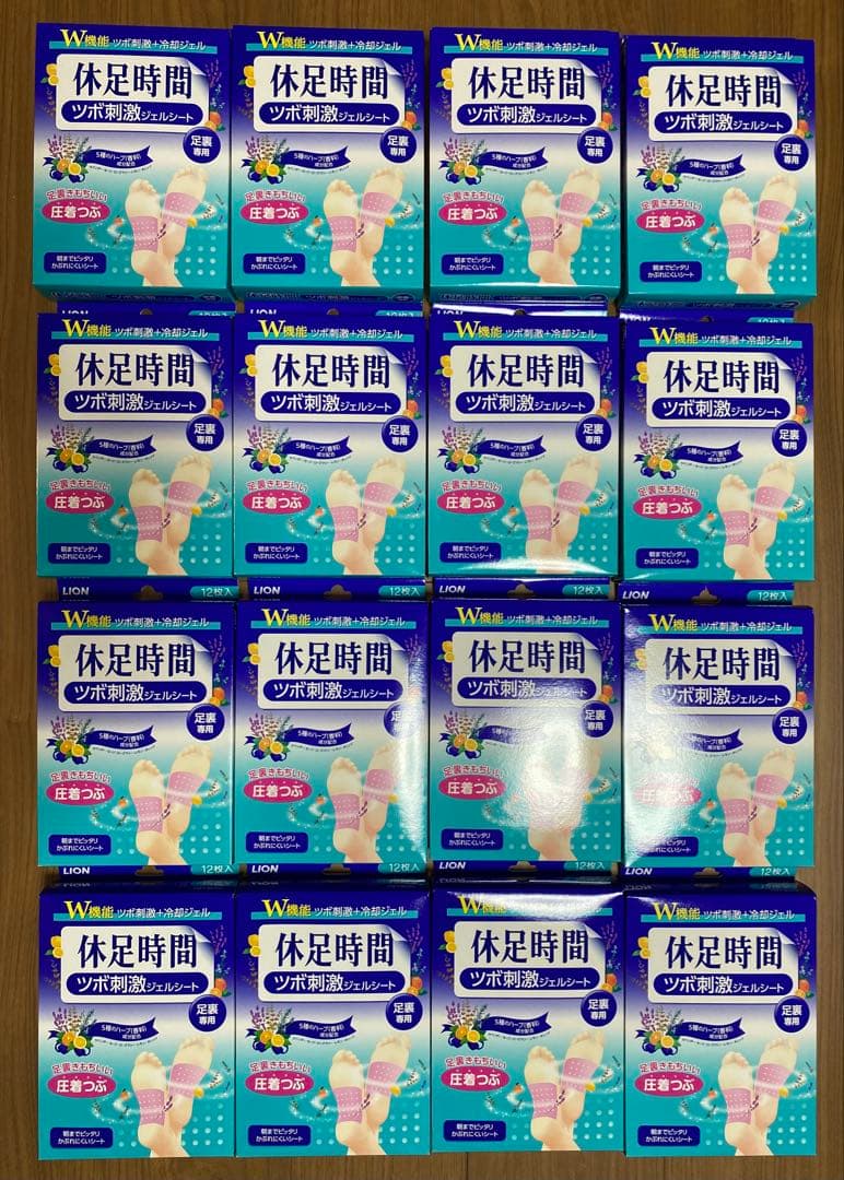 休息時間 ツボ刺激ジェルシート 足裏専用 12枚入×16個セット【新品/未開封】