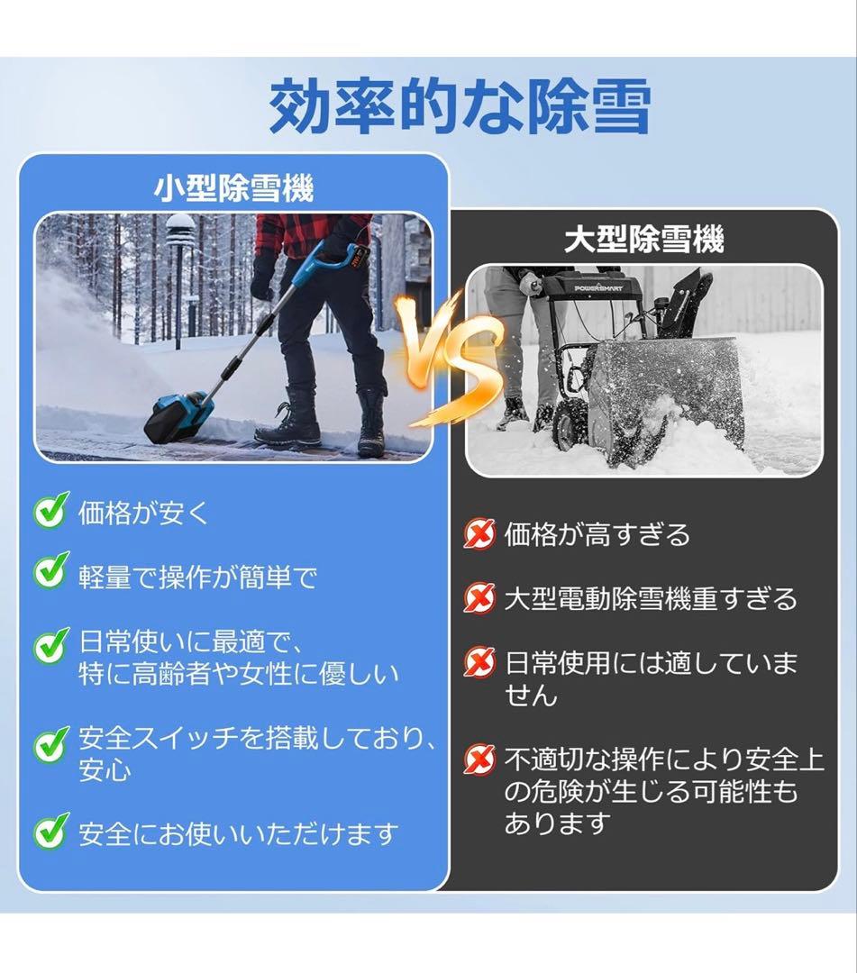 ✨新品未使用品✨電動除雪機 コードレス スコップ 家庭用 充電式 小型 除雪用品