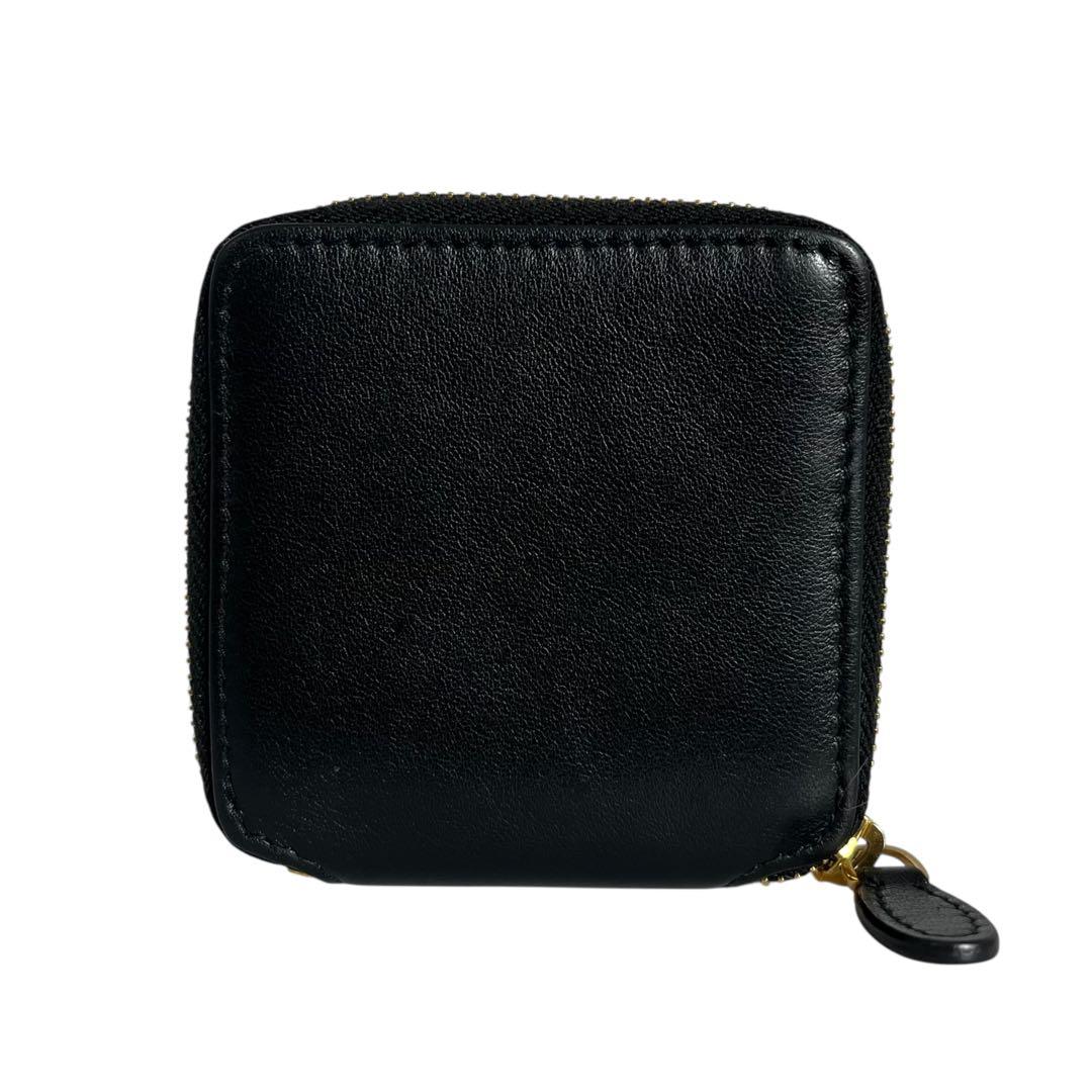 希少✨バレンシアガ ケース ラウンドファスナー ロゴ レザー ブラック