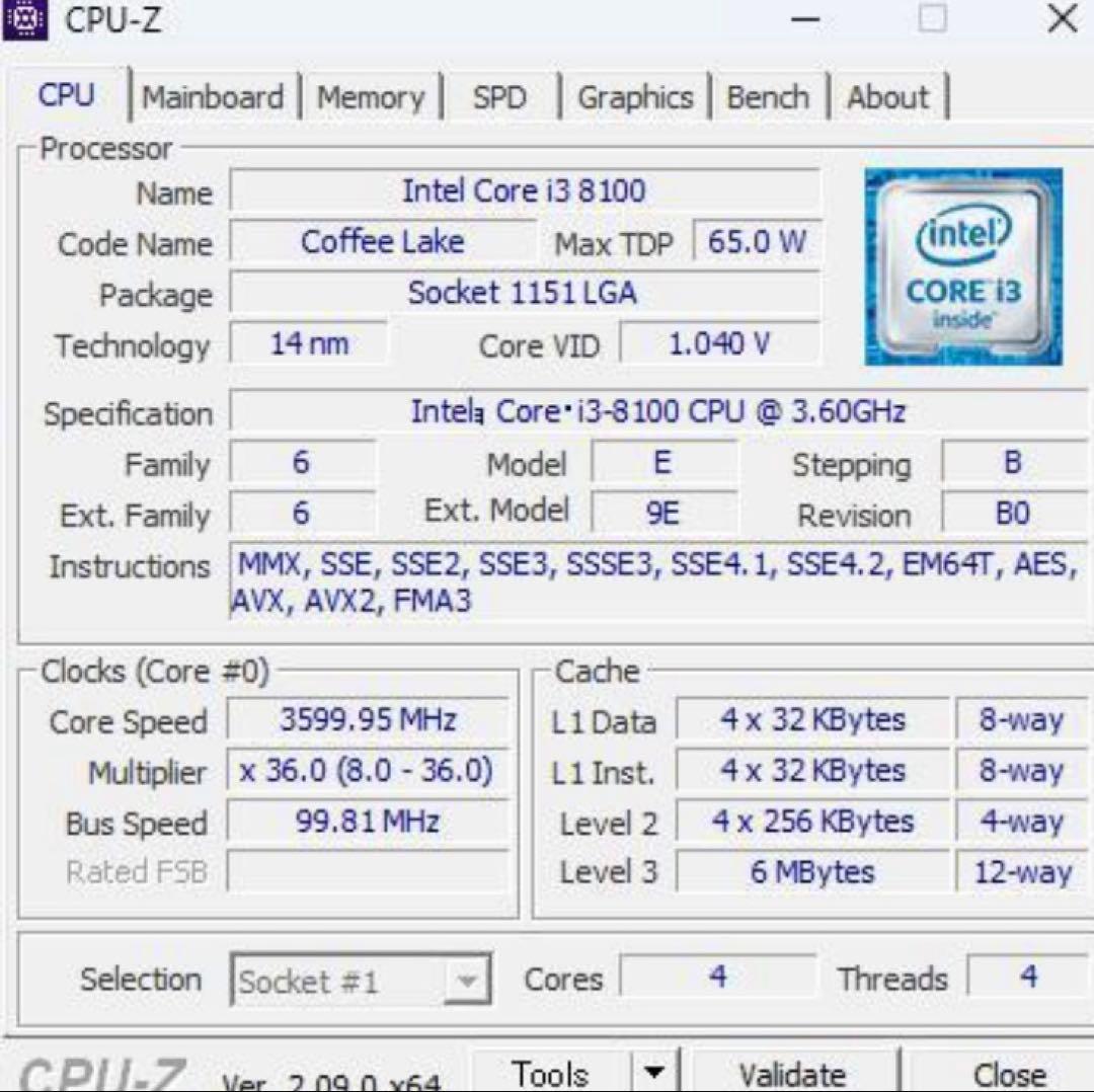 Windowsデスクトップ NEC Mate MJL36L-3 Core i3 8100