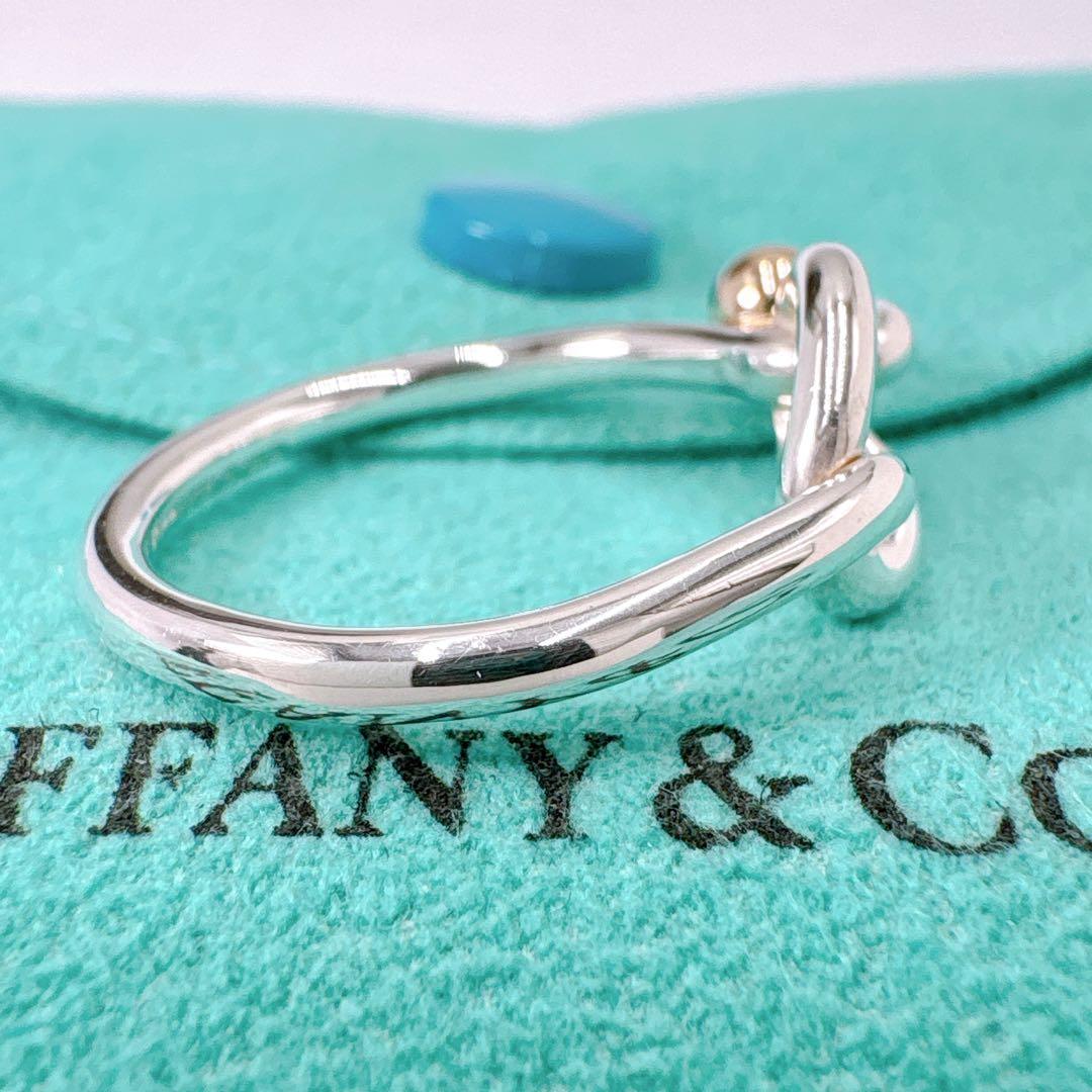 美品 オールドティファニー ラブノット コンビ 11.5号 シルバー k14